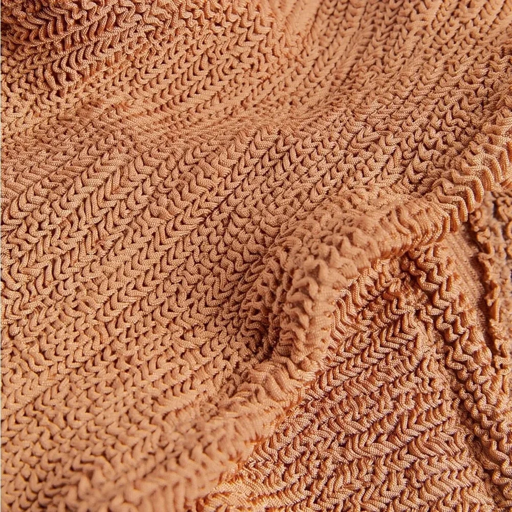 Hunza G Xandra Bikini SET Metallic Cocoa Tan Brown Crinkle New Harrods - Picture 5 of 13